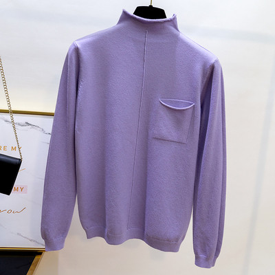 Bluza casual de dama cu buzunar in culorile alb, negru, bej, maro, verde, galben si mov