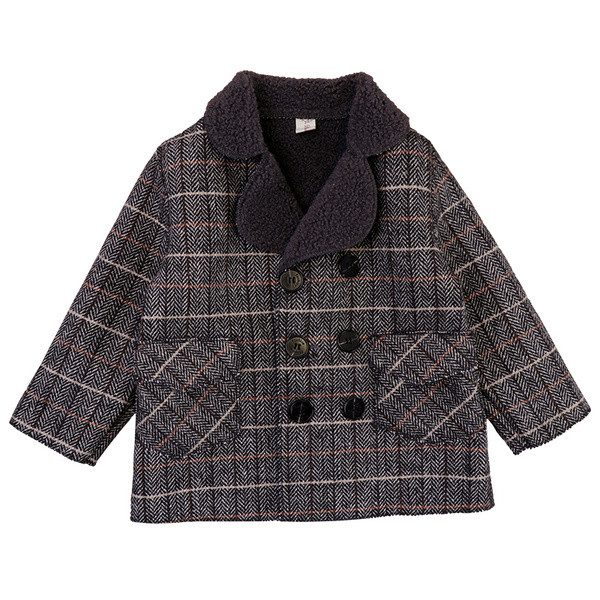 Κομψό παιδικό παλτό για αγόρια σε γκρι και καφέ χρώματα