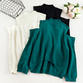 Bluza casual dama cu umerii goi model asimetric in mai multe culori