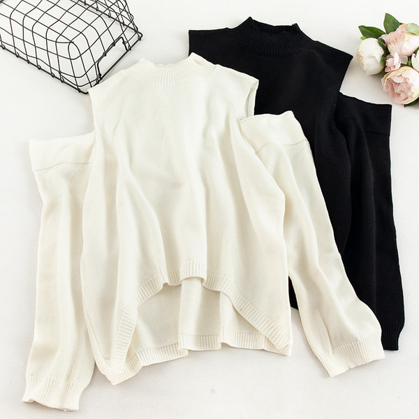 Bluza casual dama cu umerii goi model asimetric in mai multe culori