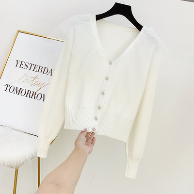 Μοντέρνα γυναικεία ζακέτα με λαιμόκοψη και τούλι σε διάφορα χρώματα