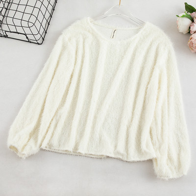 Γυναικείο πουλόβερ με οβάλ λαιμόκοψη και μακρύ μανίκι σε πέντε χρώματα