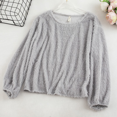 Γυναικείο πουλόβερ με οβάλ λαιμόκοψη και μακρύ μανίκι σε πέντε χρώματα