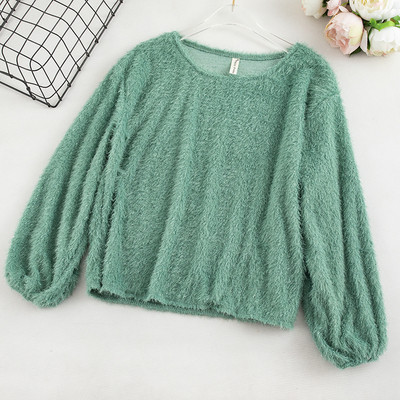 Γυναικείο πουλόβερ με οβάλ λαιμόκοψη και μακρύ μανίκι σε πέντε χρώματα