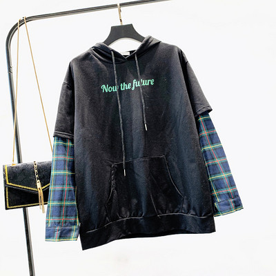 Γυναικείο καθημερινό φούτερ με κουκούλα και τσέπη