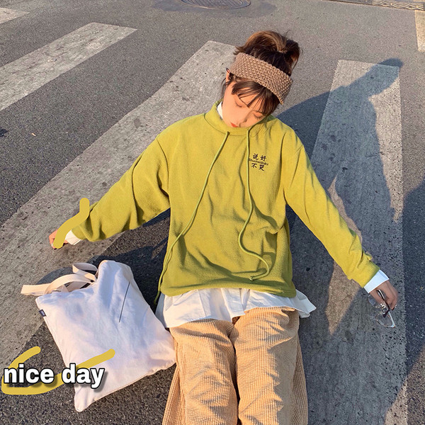 Bluză moale de damă casual, în portocaliu și verde