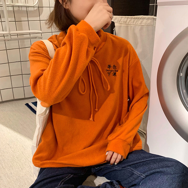 Bluză moale de damă casual, în portocaliu și verde