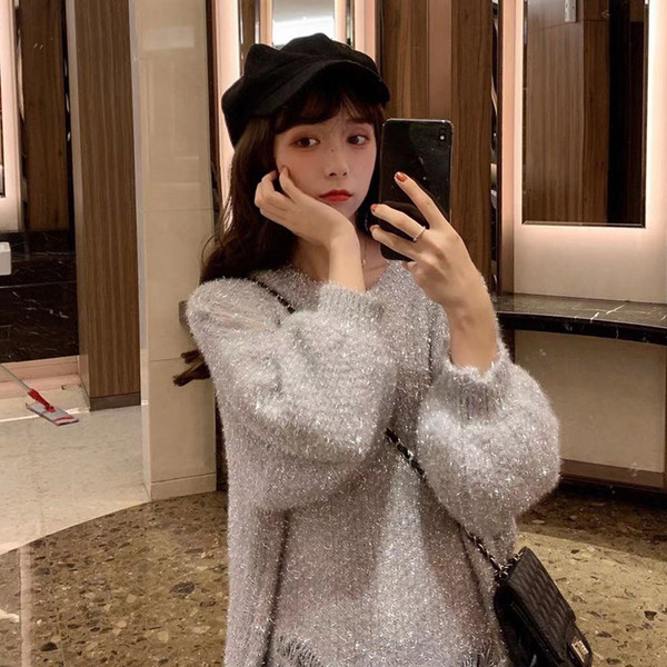 Bluză lungă de damă modernă în două culori cu decolteu spitz