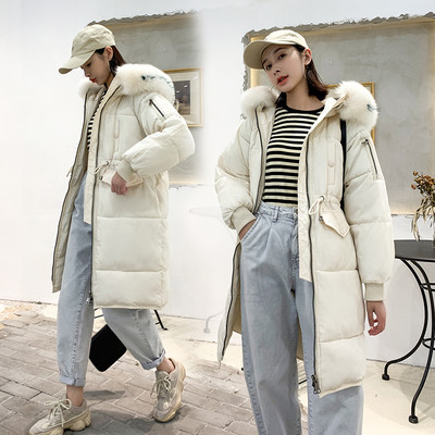 Μακρύ γυναικείο  χειμερινό μπουφάν με ζώνη στη μέση σε διάφορα χρώματα