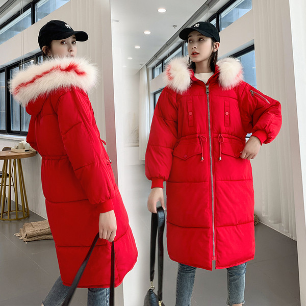 Μακρύ γυναικείο  χειμερινό μπουφάν με ζώνη στη μέση σε διάφορα χρώματα