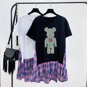 Modern női póló rátéttel, két színben