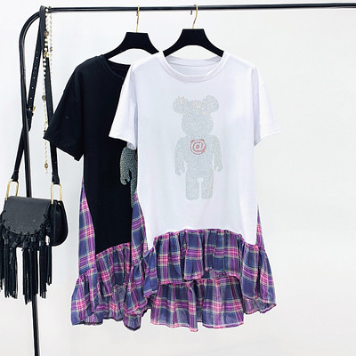 Modern női póló rátéttel, két színben