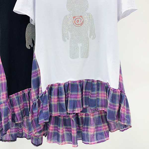 Modern női póló rátéttel, két színben