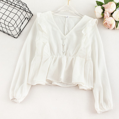 Μοντέρνα γυναικεία μπλούζα με λαιμόκοψη και κουμπιά σε διάφορα χρώματα