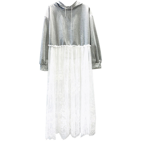 Női blúz csipke kapucnival - hosszú modell