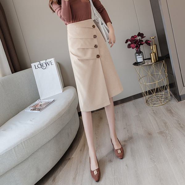 Fusta lunga de dama de actualitate in patru culori cu nasturi