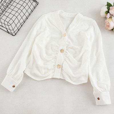 Μοντέρνο γυναικείο πουκάμισο με μακριά μανίκια σε τέσσερα χρώματα