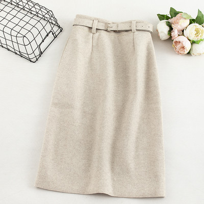 Μοντέρνα γυναικεία φούστα σε τρία χρώματα με ζώνη και υψηλή μέση