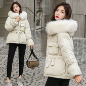 HIT Jachetă modernă de damă cu puf și legături în talie în mai multe culori