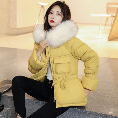 HIT Jachetă modernă de damă cu puf și legături în talie în mai multe culori