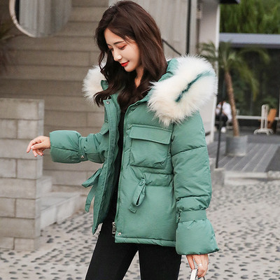 HIT Jachetă modernă de damă cu puf și legături în talie în mai multe culori