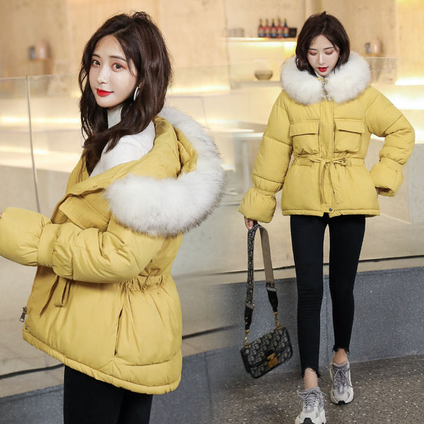 HIT Jachetă modernă de damă cu puf și legături în talie în mai multe culori