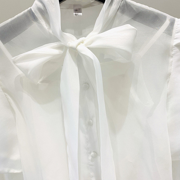 Aktuális női tüll ing megkötős fehér, fekete és rózsaszín színekben