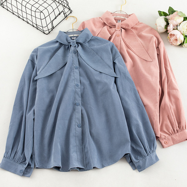 Cămașă modernă de damă în cinci culori cu nasturi și guler clasic