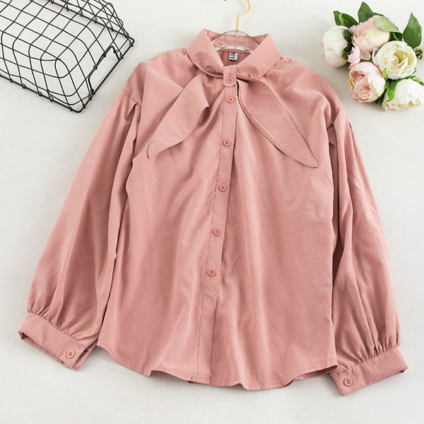 Cămașă modernă de damă în cinci culori cu nasturi și guler clasic