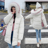 Női téli kabát kapucnival és pehellyel öt színben