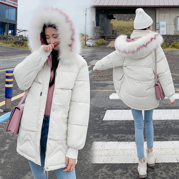 Női téli kabát kapucnival és pehellyel öt színben