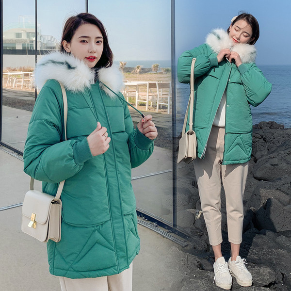 Női téli kabát kapucnival és pehellyel öt színben