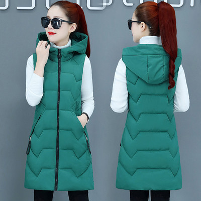 Vesta lunga dama cu gluga si fermoar in mai multe culori