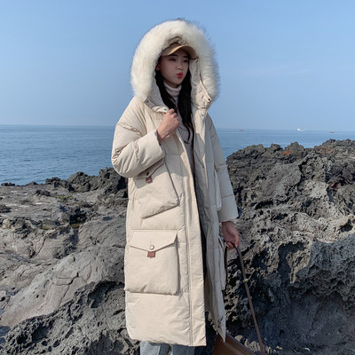 Geaca de iarna lunga de dama cu gluga in mai multe culori