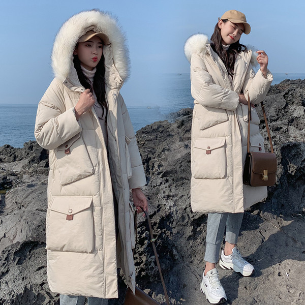 Geaca de iarna lunga de dama cu gluga in mai multe culori