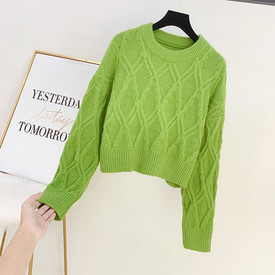 Női alkalmi pulóver kerek nyakkivágással, négy színben