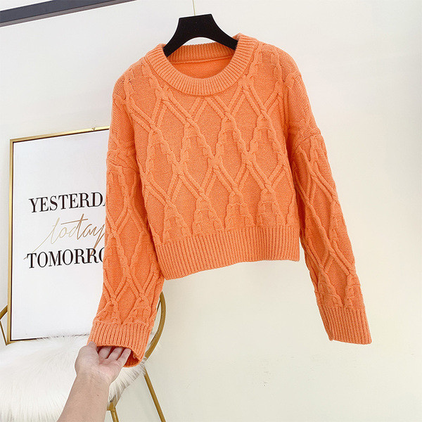 Női alkalmi pulóver kerek nyakkivágással, négy színben