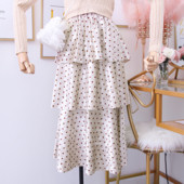 Μοντέρνα γυναικεία φούστα πουά βελούδινη σε διάφορα χρώματα