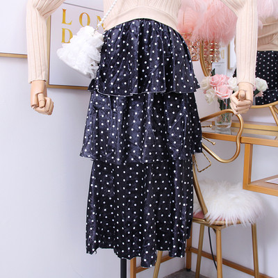 Μοντέρνα γυναικεία φούστα πουά βελούδινη σε διάφορα χρώματα