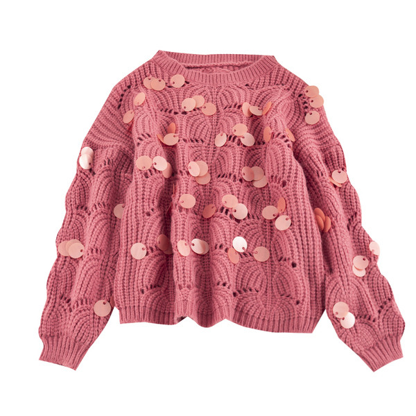 Κομψό γυναικείο πουλόβερμε πούλιες και οβάλ λαιμόκοψη σε τρία χρώματα