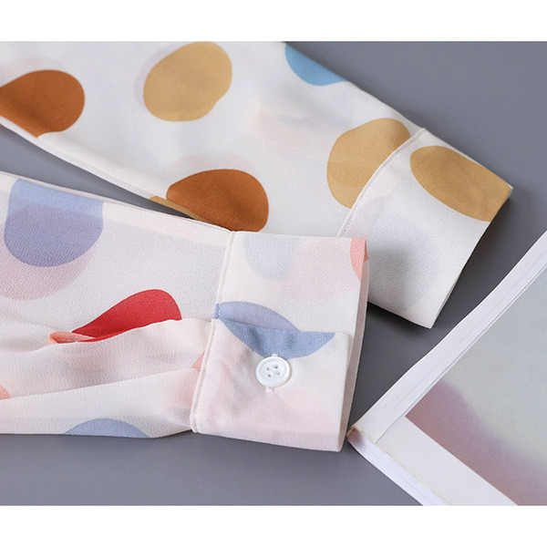 Cămașă modernă de damă cu guler panglică în două culori