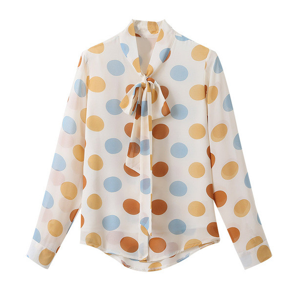 Cămașă modernă de damă cu guler panglică în două culori