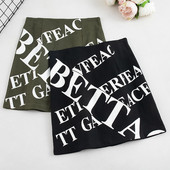 Lezser női rövid szoknya magas derékkal, két színben felirattal