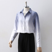 Modern női ing, hosszú ujjal és gombokkal, irizáló színekben