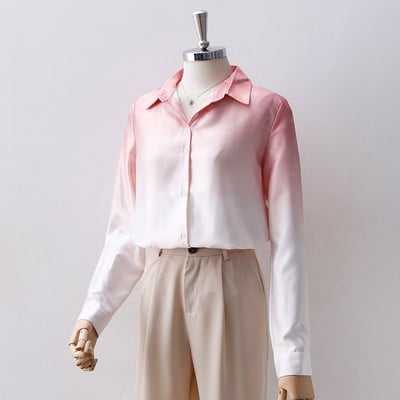 Modern női ing, hosszú ujjal és gombokkal, irizáló színekben