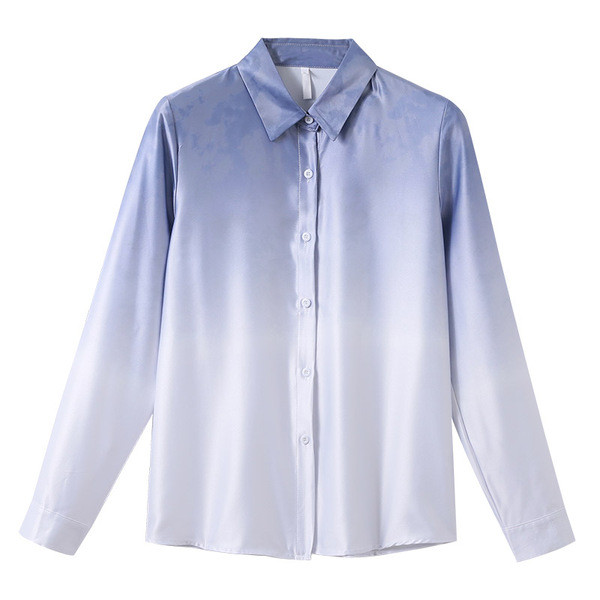 Modern női ing, hosszú ujjal és gombokkal, irizáló színekben