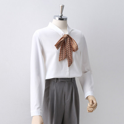 Új modell női ing színes fekete-fehér szalaggal