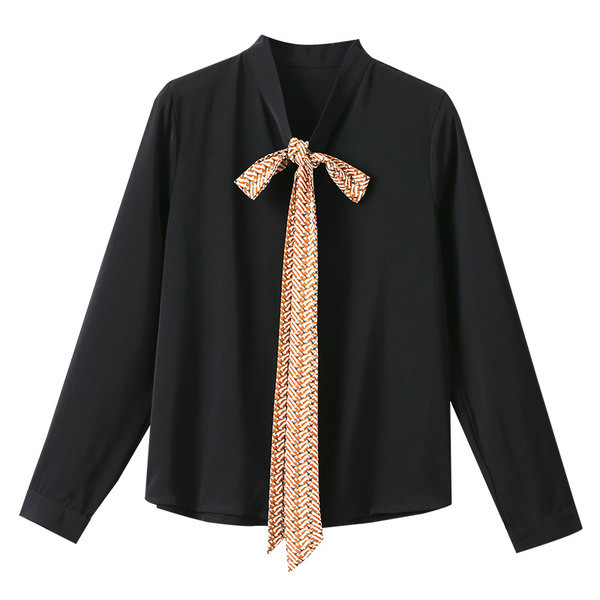 Új modell női ing színes fekete-fehér szalaggal