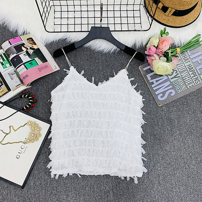 Γυναικείο μοντέρνο αμάνικο με λεπτούς ιμάντες ώμου σε δύο χρώματα