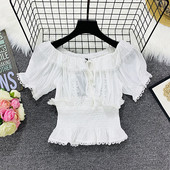 Γυναικεία μπλούζα με γυμνούς ώμους και ελαστική μέση